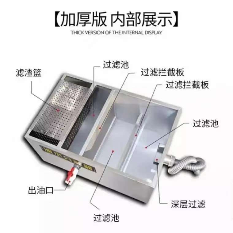 恒邦普惠不锈钢油水分离器隔油池酒店食堂后厨餐饮商用污水处理器