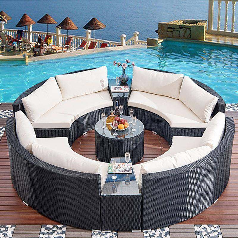 -25-7外阳台藤椅组合装户外藤编沙发庭套院园客花厅休闲藤椅藤艺