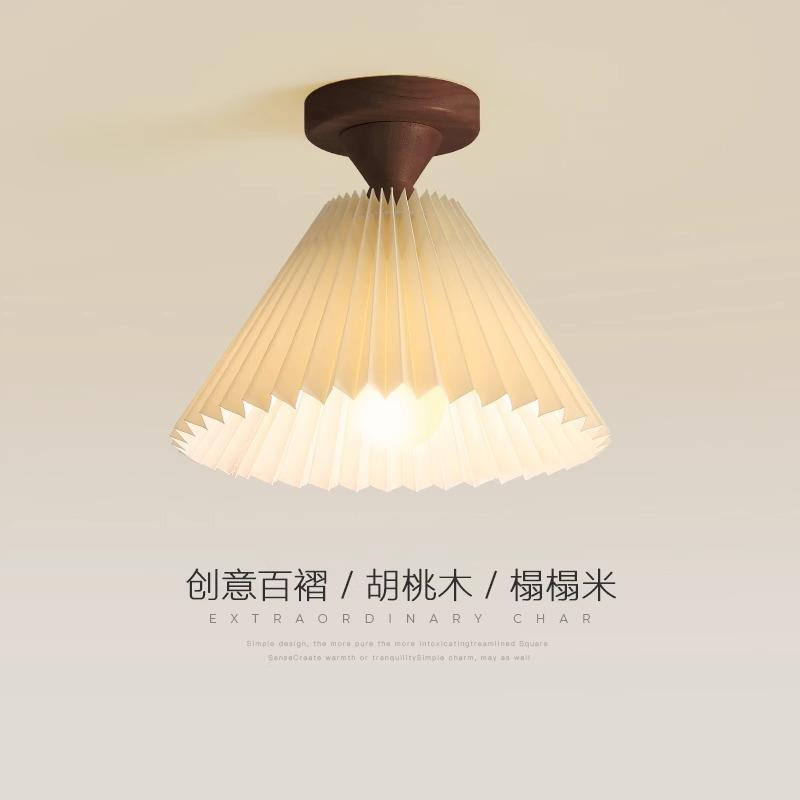 北欧简约现代布艺灯罩卧室过道走廊阳台衣帽间吸顶灯具led小吊灯