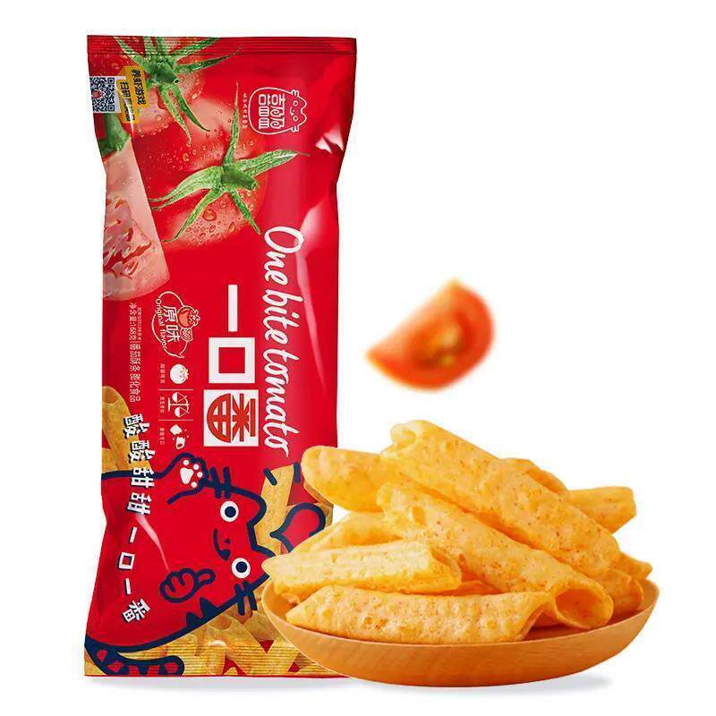 喜盈一口番盈味虾条一口虾番茄味烧旗烤FSG味原虾片条零食薯条舰