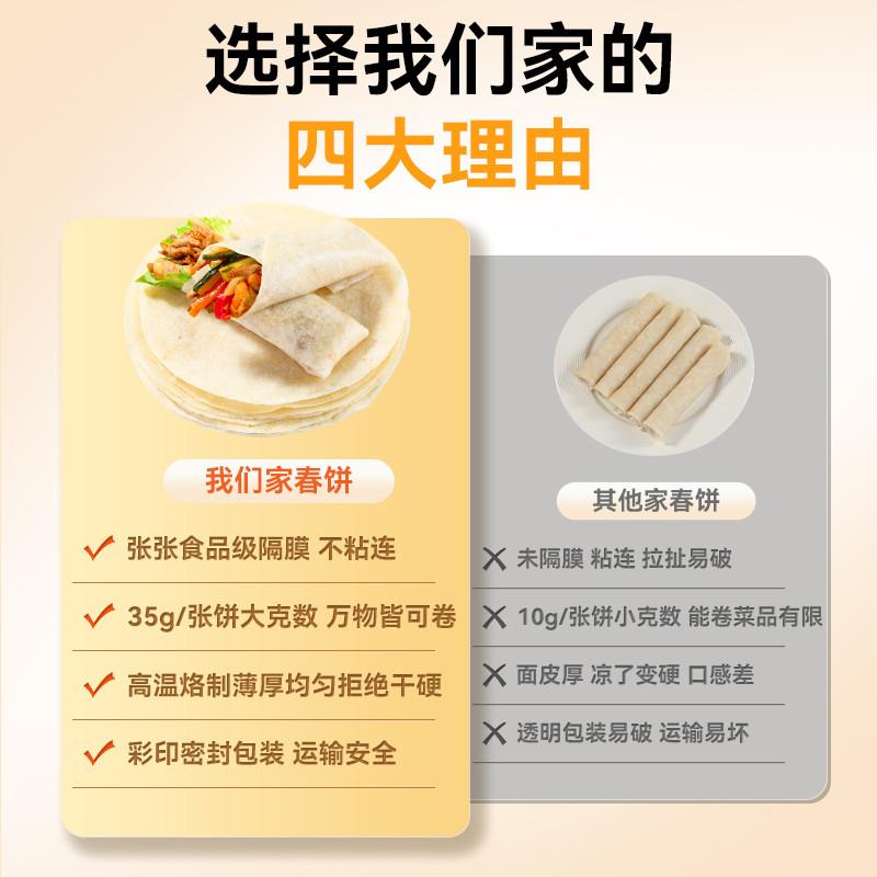 皮烙馍春饼薄饼无添京加山东烫面卷饼皮盛风开MFA袋即食官方物旗