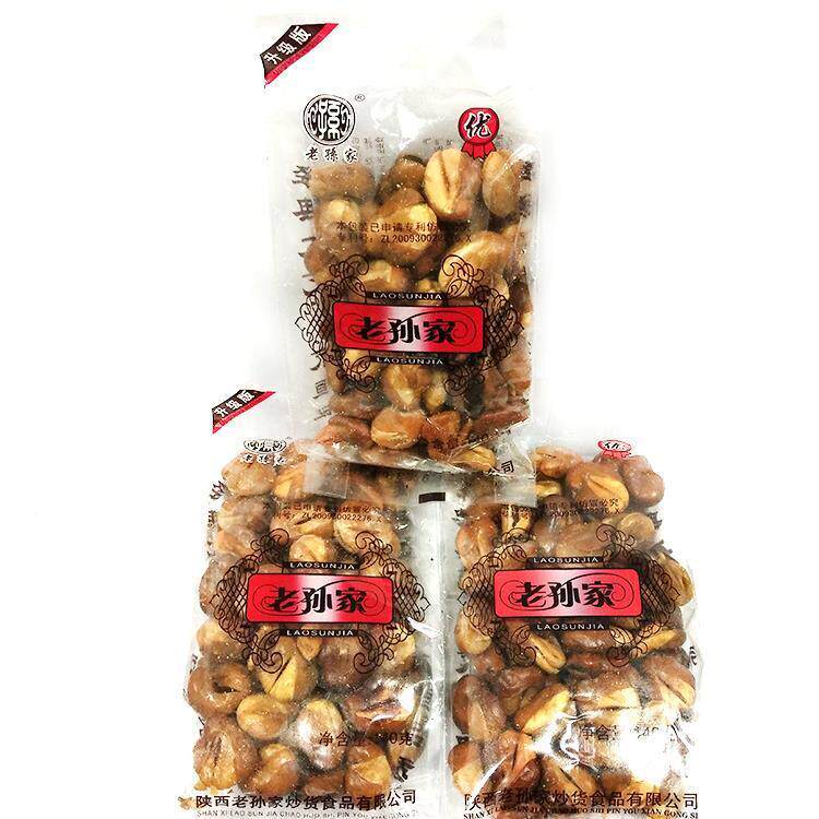 老孙炒货蚕豆花豆家休闲零食油炸蚕兰豆下酒香酥馋菜豆1KCA40g*10
