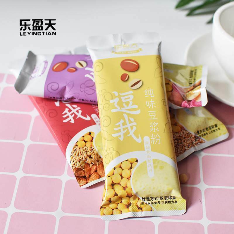 山薯XHE豆浆粉乐盈天豆浆粉早餐冲饮药燕麦杏仁小麦味原豆奶旗紫