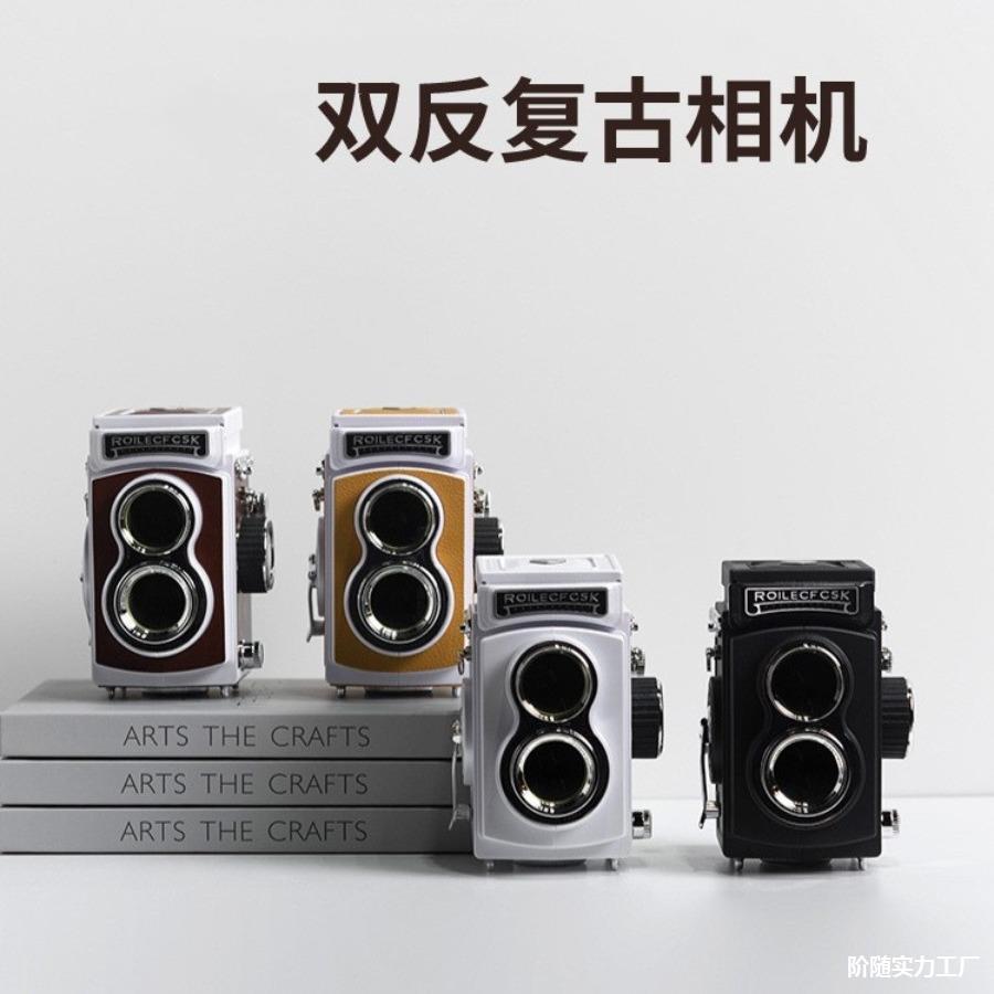 复古双反相机模型样板间书房书桌摆件飘窗装饰品仿真道具摄影主题