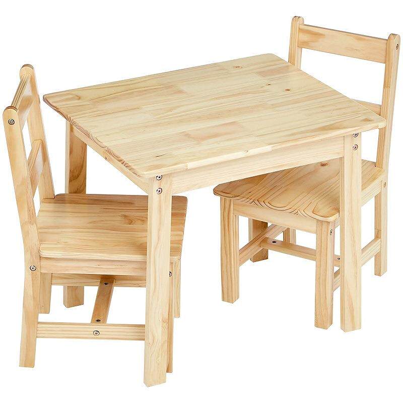 木制桌子和椅子，自然色 餐厅厨房用品木制餐桌木质家用工艺品