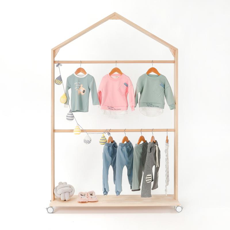 宠物落地衣架狗狗猫咪落地衣架实木童装店展示架服装店展示架