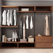 步入式 实木衣橱落地定制 金属衣架挂衣衣帽间架子组装