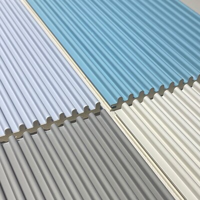 竹木纤维生态木背景墙格栅线波浪弧型长城板吊顶墙裙护墙板集成板