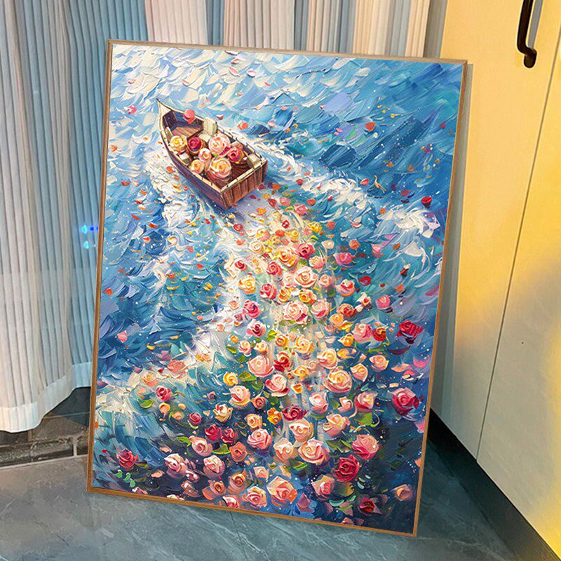 帆船数字油画新款油彩画手工填充丙烯画卧室打发时间