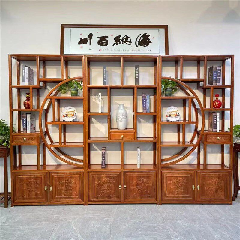 博古架实木多宝阁仿古家具茶叶展示陈列柜客厅茶室