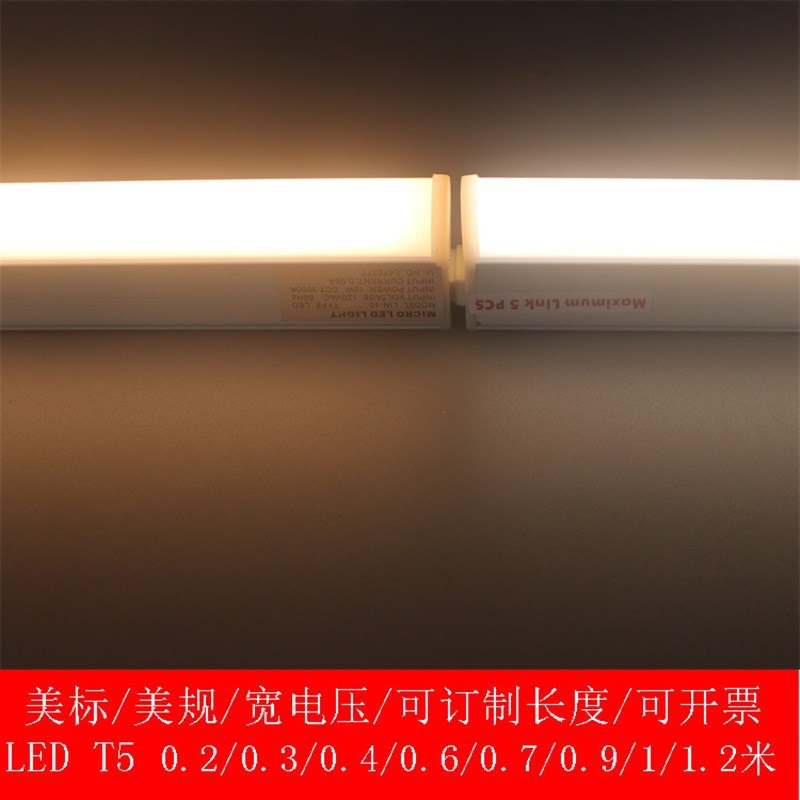 120V110V220V LED T5灯管非标发光角度60度3000K 4000K暖白正白T4