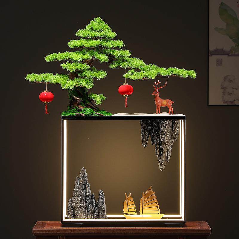 仿真迎客松摆件造景假山盆景客厅玄关办公室家居装饰品软装新中式,农机/农具/农膜,其它农用工具,淘宝优惠券,粉丝福利购,淘宝优惠卷