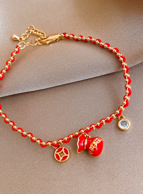 2026马年本命年可爱小马红绳手链