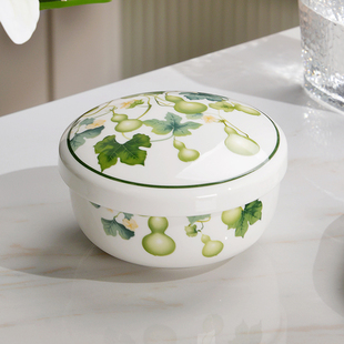 金岚玉骨瓷瓷盖碗带盖碗米饭碗4.5英寸瓷盖碗套装 5英寸碗蒸蛋碗