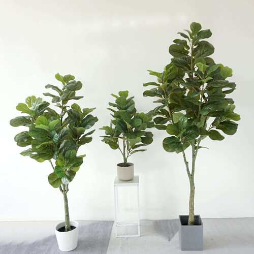仿真绿植琴叶榕盆栽北欧家居造景落地装饰仿真植物跨境假树摆件