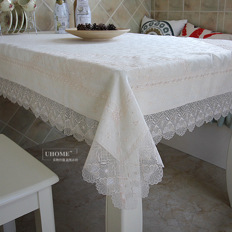 欧式蕾丝桌布布艺餐桌布长方形简约现代茶几巾空调搭巾床头柜盖巾