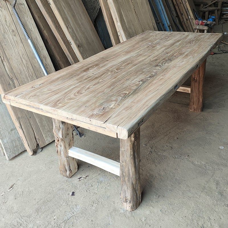 老榆木茶桌柏木桌腿书桌实木门板复古木板吧台风化餐桌长条桌,住宅家具,吧台,淘宝优惠券,粉丝福利购,淘宝优惠卷