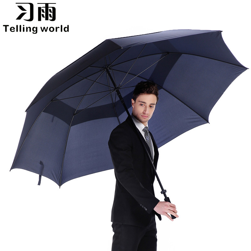 雨伞长伞男超大自动加固尔夫防风纯色黑广告伞迎宾伞