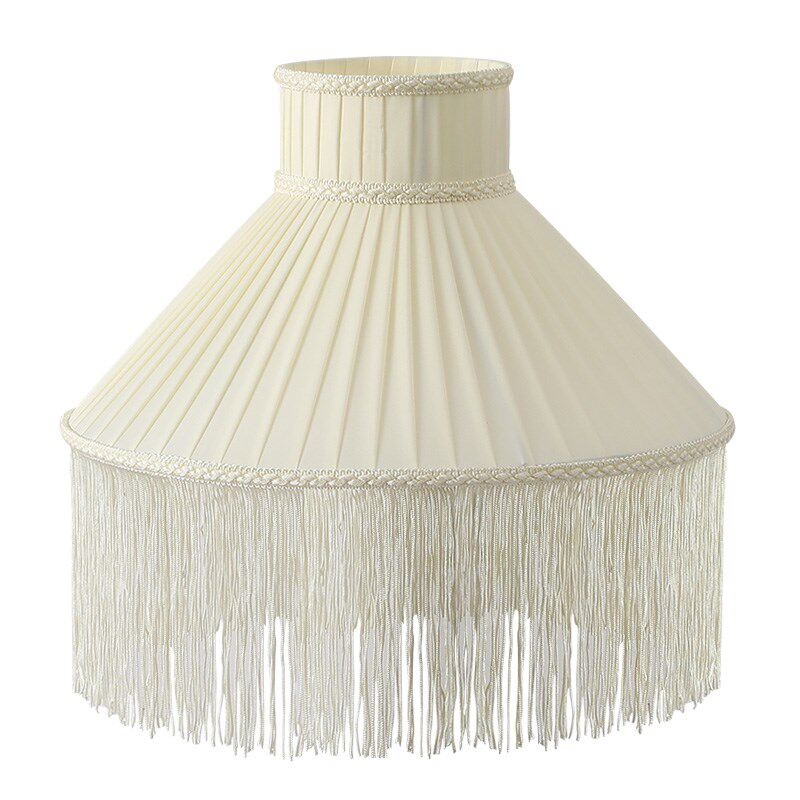 台灯灯罩大圆形流苏吊穗灯罩替换外壳罩子落地灯壁灯布艺灯罩