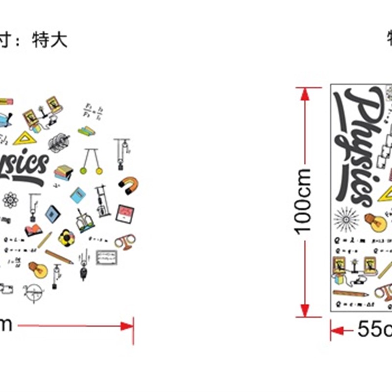 防水好贴培训机构教室背景墙装饰数学物理公式手绘涂鸦贴纸画宿舍图片