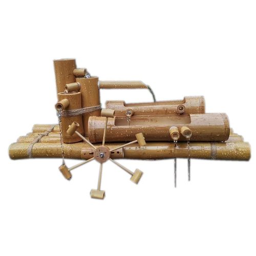 竹流水器竹水车竹惊鹿碳化竹水循环增氧鱼缸庭院景观造景陶瓷