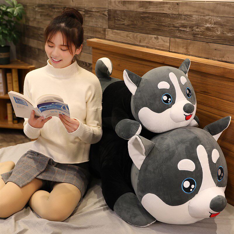 哈士奇爱靠垫大号床头靠枕靠垫抱枕床上陪你睡觉男生长条枕女生