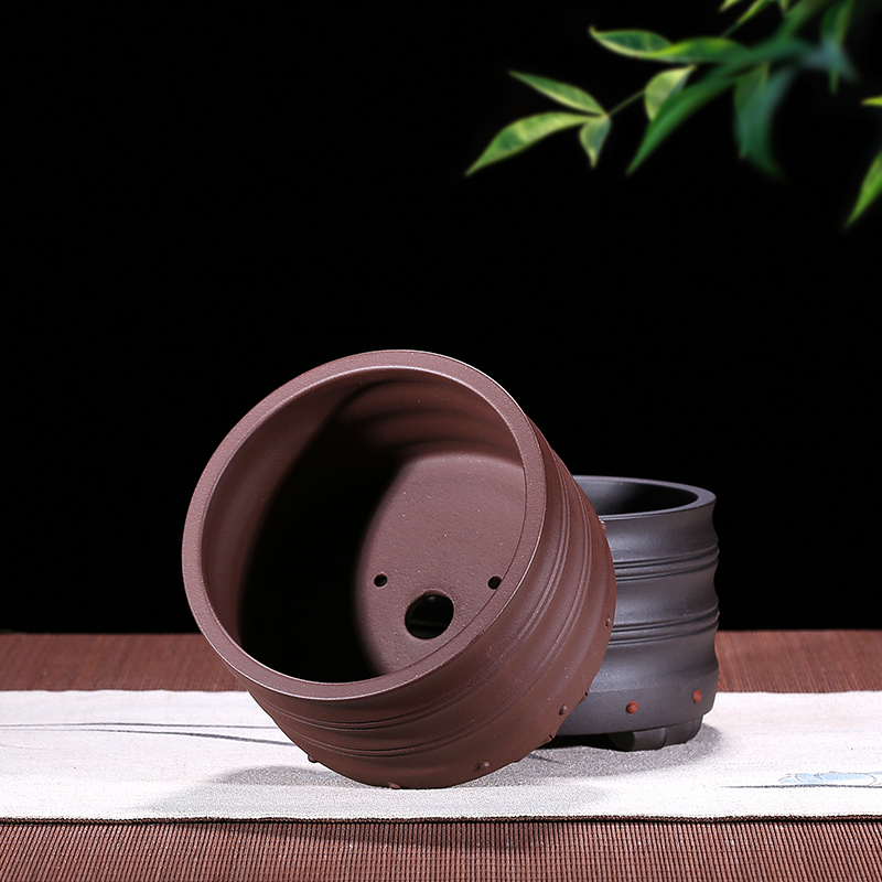 宜兴紫砂花盆多肉菖蒲文竹盆景花盆松柏榕树块根盆栽盆景花盆