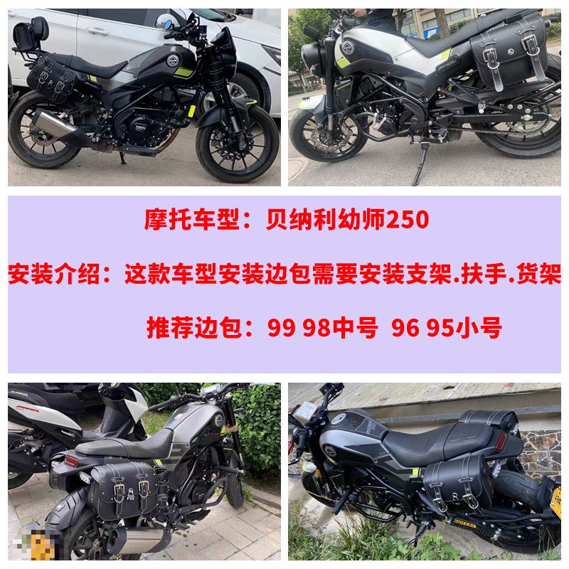 贝纳利幼狮250摩托车边包190TR扶手架鸷道190SS无极300AC挂包靠背
