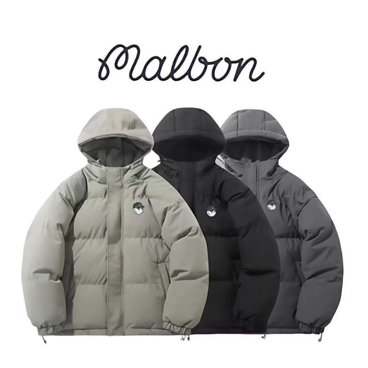 MALBON2025新款韩国高尔夫服装男士外套时尚百搭休闲运动连帽棉服