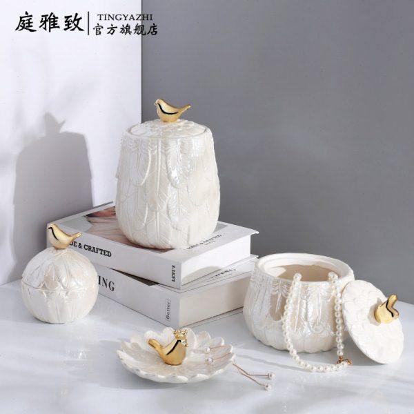 简约现代客厅茶几装饰品摆件相框摆台储物收纳罐创意北欧轻奢花瓶