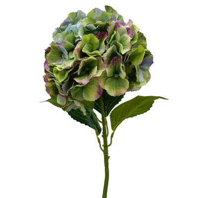 渐变绿紫色优雅绣球仿真花假花绢花饱满大朵花 客厅茶几摆设丝花