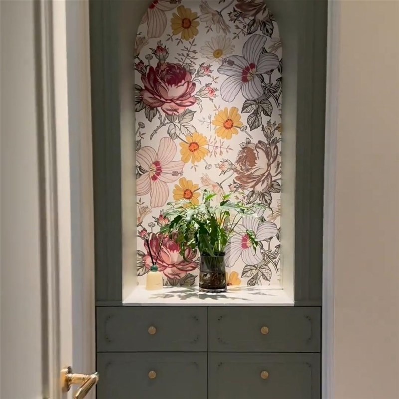 法式手绘牡丹雏菊花卉立体壁纸卧室客厅餐厅玄关壁纸无缝壁画墙布