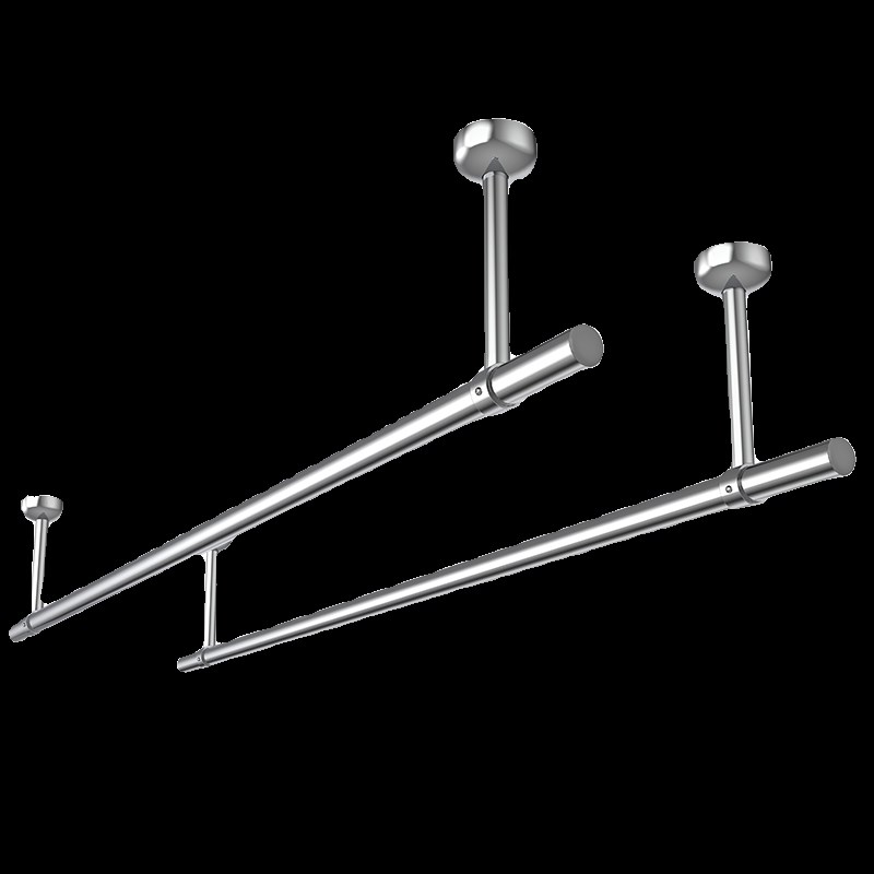 不锈钢晾衣杆阳台顶装固定式晾衣架晒衣吊杆一根杆凉衣捍打孔单杆