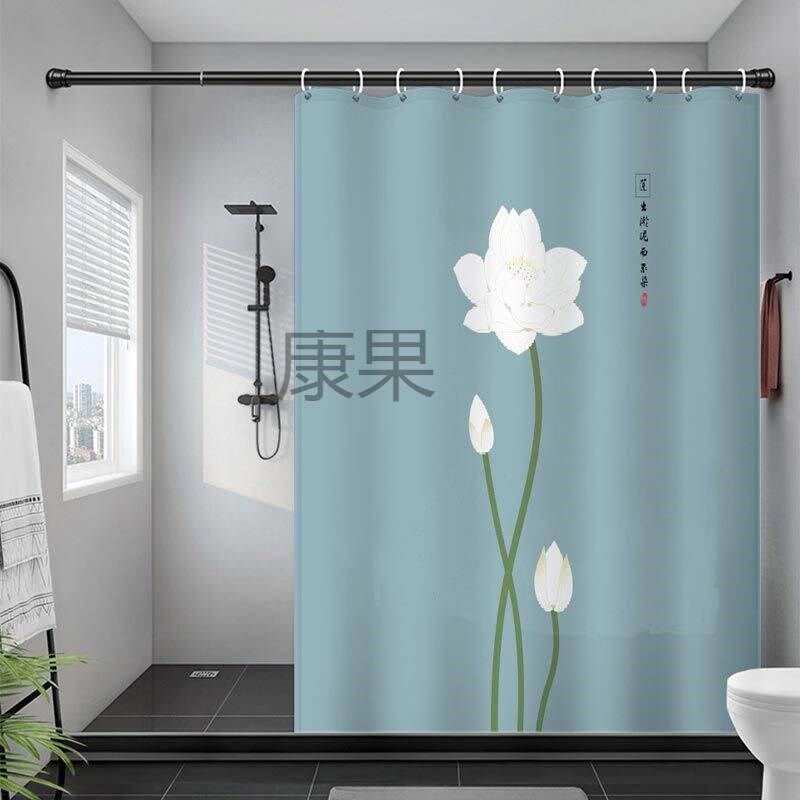 磁吸浴室挡水浴帘装洗澡间免打防水拉帘挡水