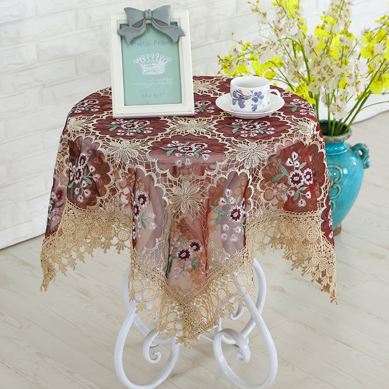 桌布布艺客厅圆桌欧式长方形正方形简约现代田园蕾丝茶几台布