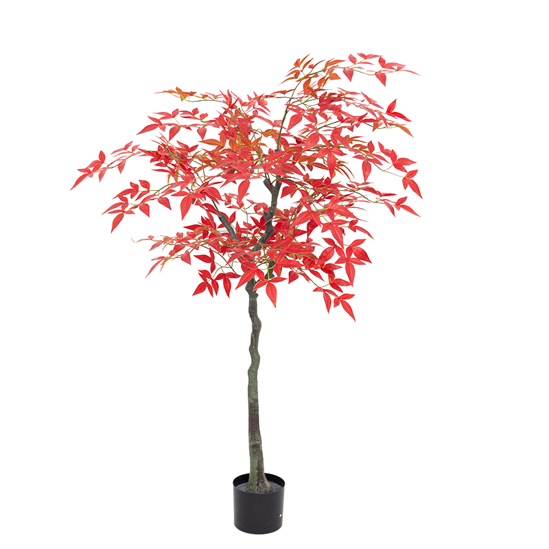 仿真绿植假红枫树盆栽植物造景枫叶装饰花客厅落地摆件大型假花卉