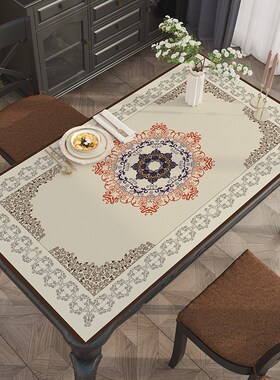 欧式餐桌桌垫防水防油防烫免洗桌布级感茶几垫子端奢华餐桌垫