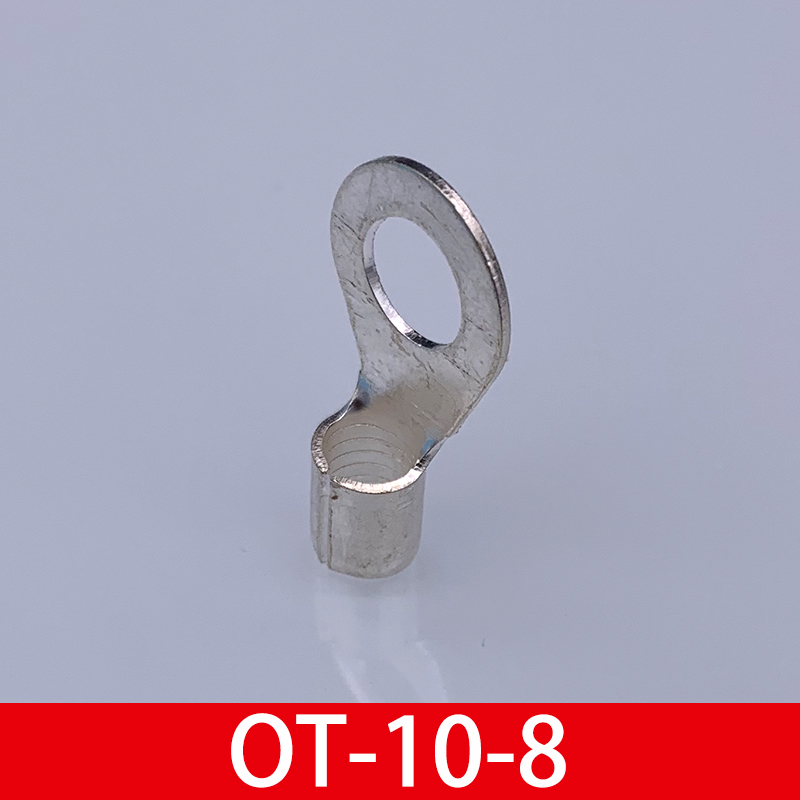 OT10-8 冷压接线端子O型圆形裸端头铜线鼻子镀银接线耳 1000只