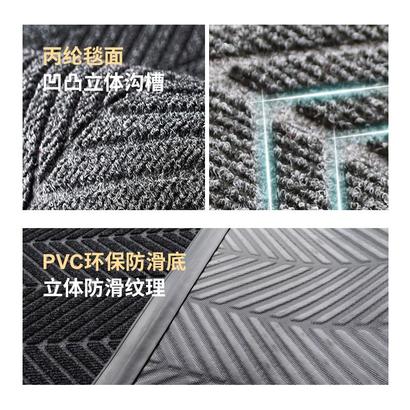 高端商务轮胎纹地垫入户进门垫子pvc地毯加logo吸水防滑门垫
