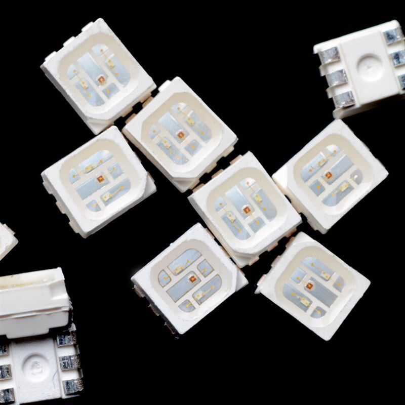 厂家3528RGB灯珠0.2W七彩汽车氛围灯led灯灯条灯带贴片2835RGB