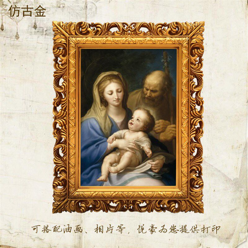 画框定制挂墙大相框结婚照影楼欧式框婚纱相框定制复古油画框