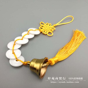 八白玉六帝明咒葫芦六白玉铜铃铛挂件挂饰