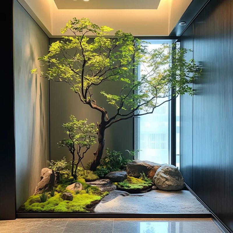 仿真绿植造景组合橱窗装饰假植物景观造景庭院布置玄关室内氛围树