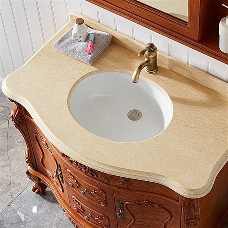 天然大理石台面洗手台卫生间浴室柜洗脸盆台洗漱台面盆柜