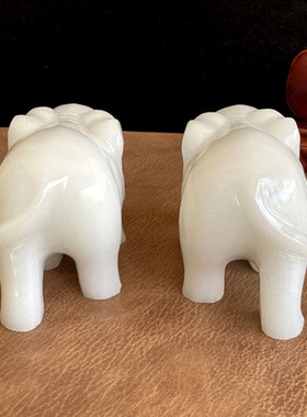 天然白玉吸水大象摆饰玄关装饰乔迁新居业礼品吉祥物手工玉雕象