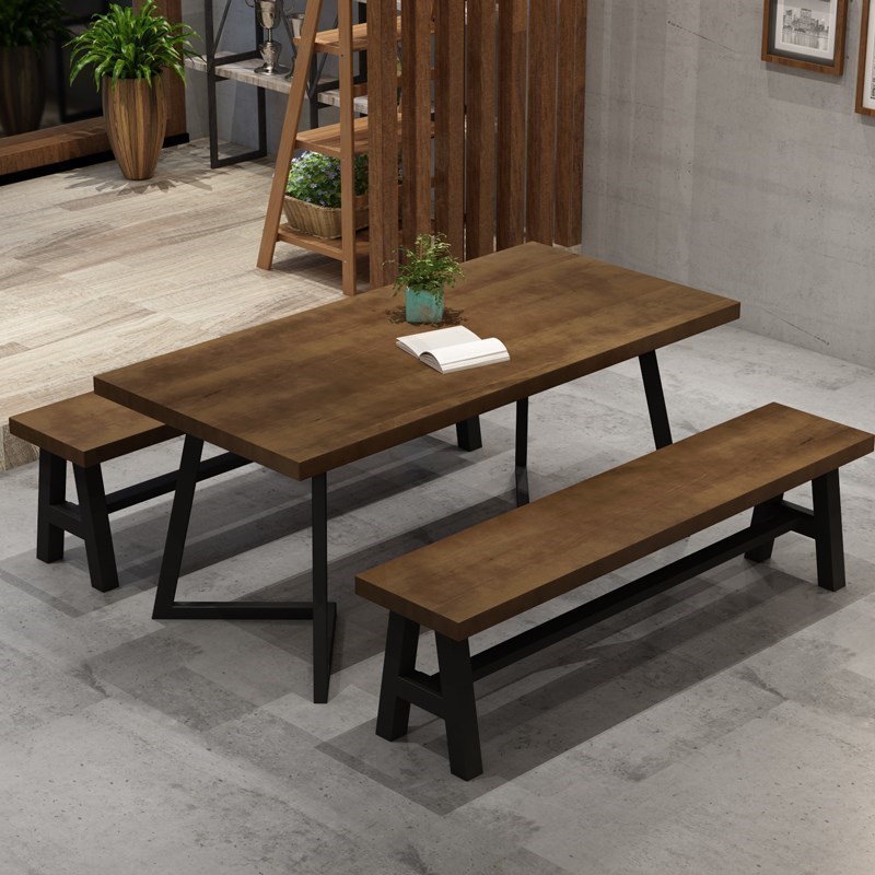 复古铁艺西餐厅咖啡厅桌椅工业风烧烤酒吧火锅店甜品奶茶店餐桌椅