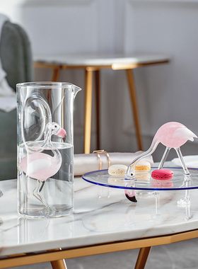 意大利进口 Massimo Lunardon 火烈鸟餐盘摆件 水壶 醒酒器 酒具