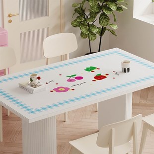 卡通格子樱桃级感餐桌垫皮革防水防油免洗桌布茶几办公书桌垫子