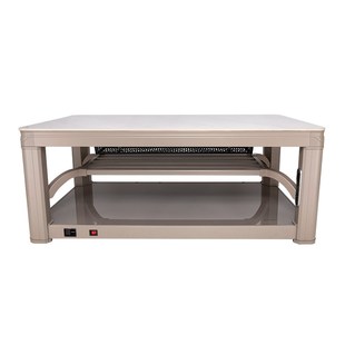 瑞奇取暖茶几客厅长方形烤火炉升降湖南电暖桌奶油白电炉子