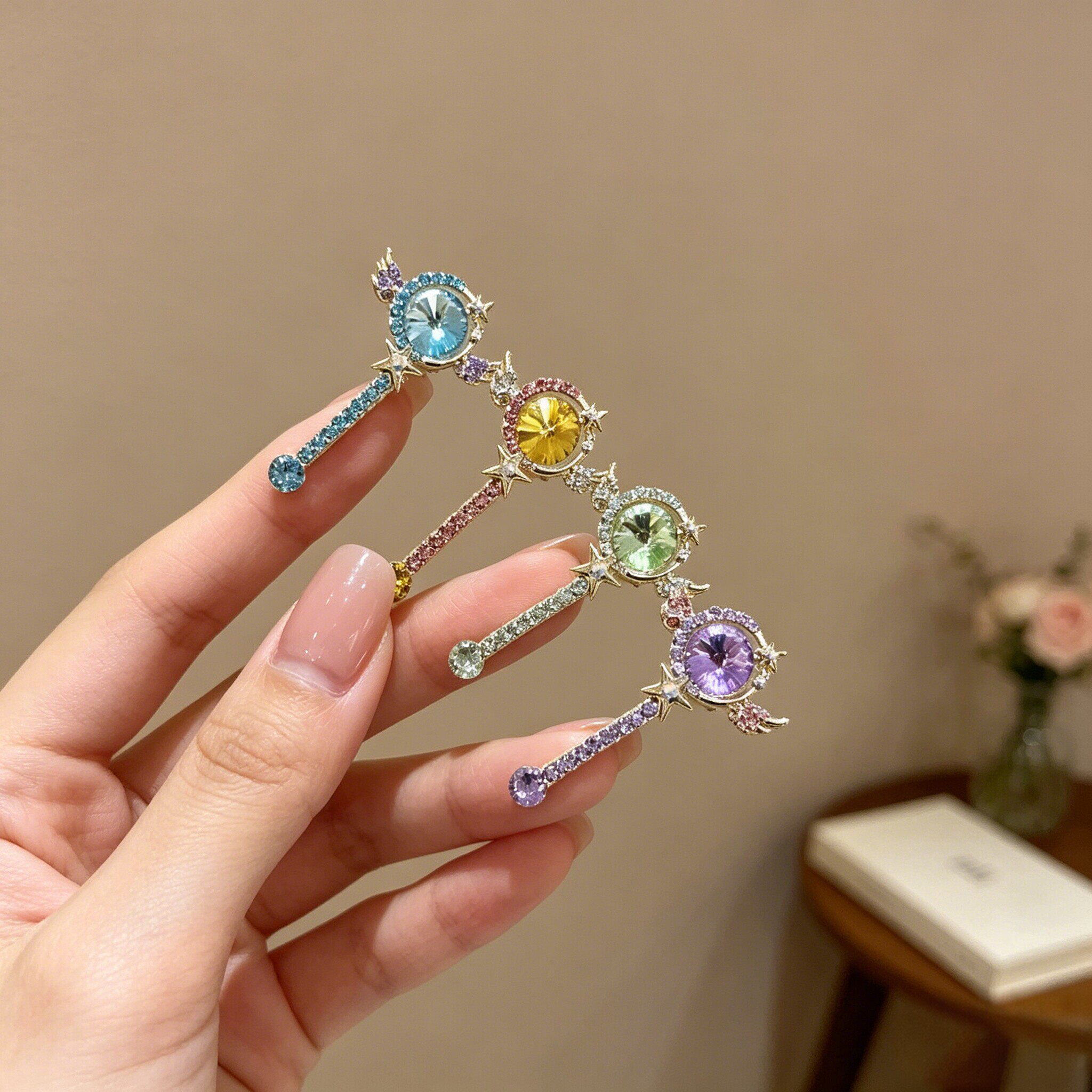 魔法棒发夹日系可爱少女心发饰边夹刘海夹鸭嘴夹网红发卡时尚头饰